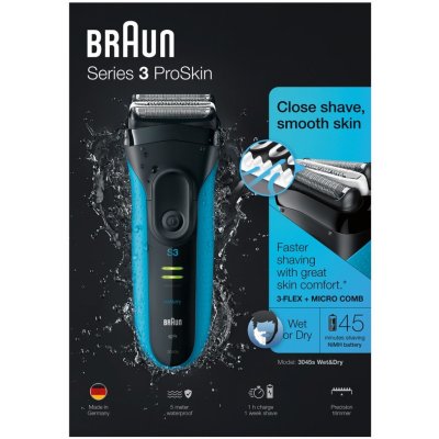 Braun Series 3 ProSkin 3045s černý, modrý – Zbozi.Blesk.cz