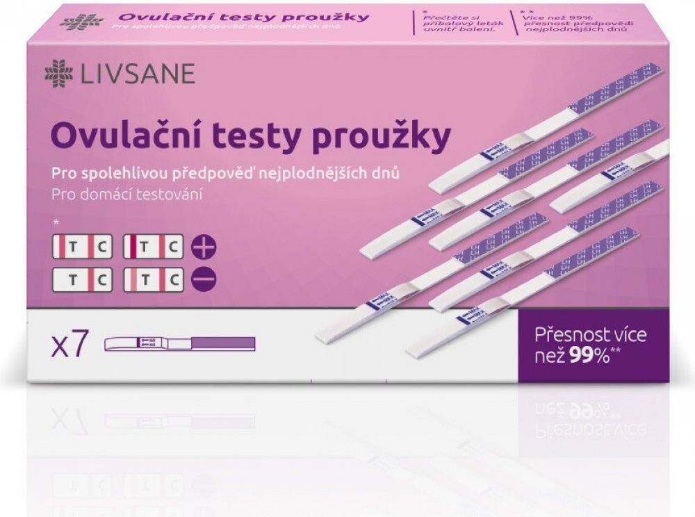 Livsane Test ovulační plodné dny proužky 7 ks