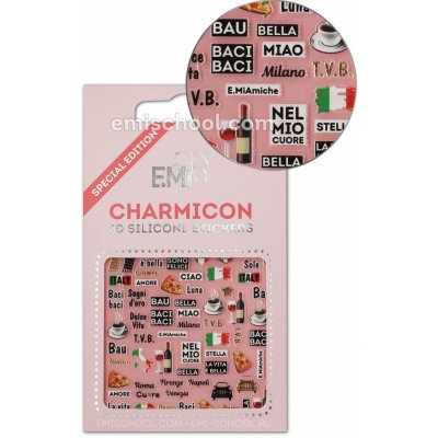 E.Mi Charmicon 3D Silicone Stickers Italy 2 samolepka – Zboží Mobilmania