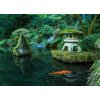 Tapety WEBLUX Samolepka fólie A Lantern and Waterfall in the Portland Japanese Garden - 72382315 Lucerna a vodopád v japonské zahradě v Portlandu rozměry 200 x 144 cm