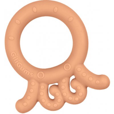 GiliGums silikon Baby Octopus Teether meruňkova 1 ks