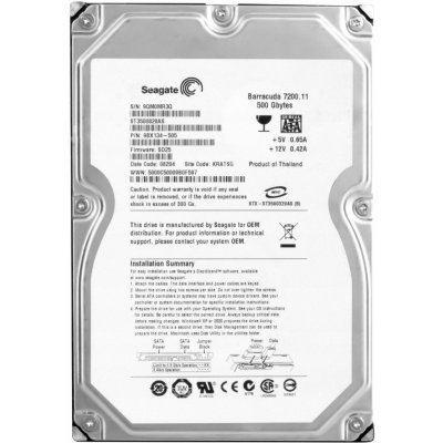 Seagate Barracuda 7200.11 500GB, 7200rpm, SATA-3G, 8MB, ST3500820AS – Zbozi.Blesk.cz