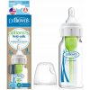 Láhev a nápitka Dr. Brown's kojenecká láhev Options Narrow anti Colic skleněná bílá se silikonovým dudlíkem level1 1 ks 120ml