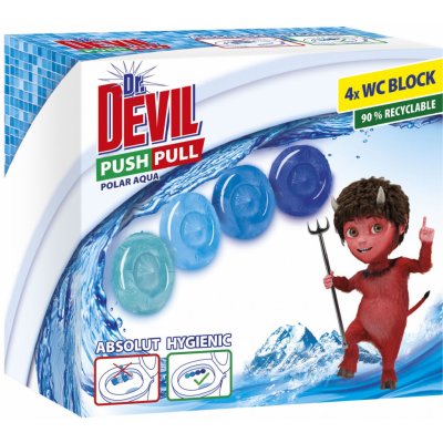 Dr. Devil Polar Aqua Push Pull WC blok bez košíku 4 x 20 g – Zboží Dáma