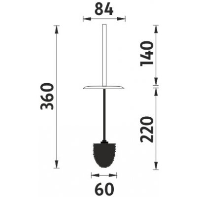 Nimco náhradní WC kartáč s krytkou (koncovka černá) pro 1094W a 1094PA 1178W-26 – Zboží Dáma