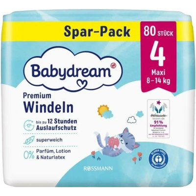 Babydream Premium Maxi 8–14 kg 4 Jumbo-Pack 80 ks – Sleviste.cz