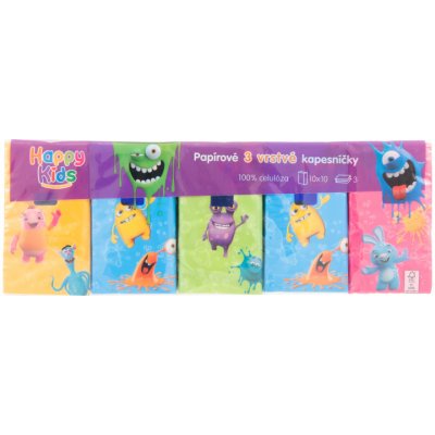 Happy Kids kapesník fol 3-vrstvé 10 x 10 ks – Zboží Dáma