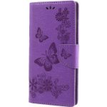 Pouzdro Butterfly peněženkové Sony Xperia XA 1 Ultra - fialové – Zboží Mobilmania