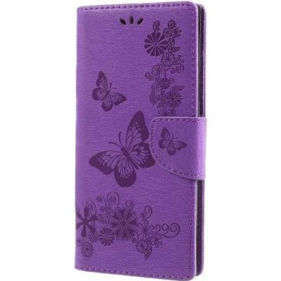 Pouzdro Butterfly peněženkové Sony Xperia XA 1 Ultra - fialové – Zboží Mobilmania