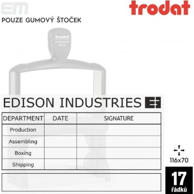 Trodat 5212 [ 116 x 70 mm pouze gumový štoček – Zboží Živě