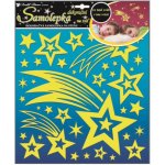 Anděl Přerov Samolepky na zeď kometa a hvězdičky s glitry svítící ve tmě 31x29cm AP10094 – Zboží Dáma