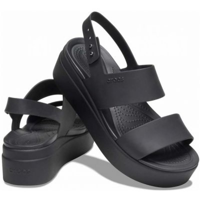 Crocs Sandály Brooklyn Low Wedge W 206453 Černá – Zboží Dáma