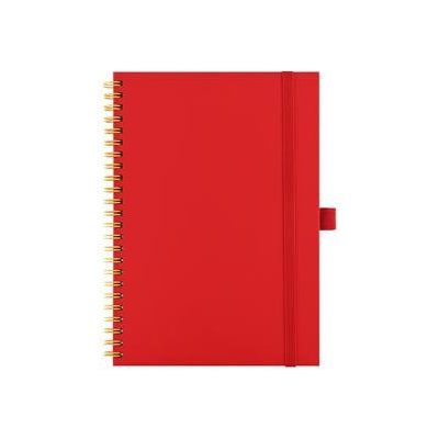 Notes koženkový SIMPLY A5 linkovaný červená/žlutá spirála