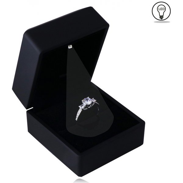 Šperky Eshop Dárková krabička na prsten - černý matný povrch, LED světýlko  Y06.11 od 415 Kč - Heureka.cz