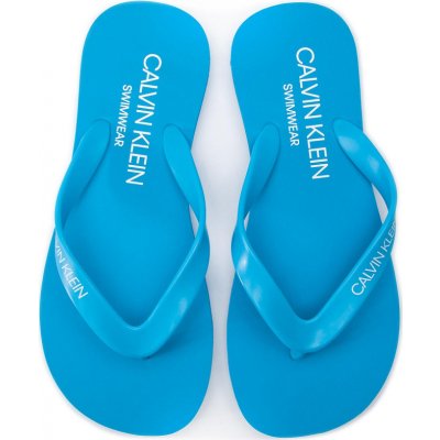 Calvin Klein plážové žabky Flip-Flops Sandals KM0KM00341 azurová