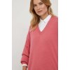 Dámský svetr a pulovr United Colors of Benetton Vlněný svetr dámský 122ND4017.11 růžová