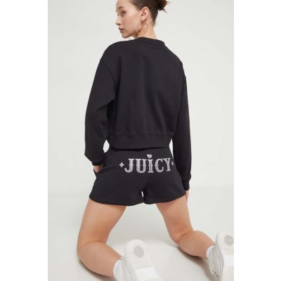 Juicy Couture Kraťasy dámské s aplikací high waist JCBHS223825.101 černá – Zboží Mobilmania