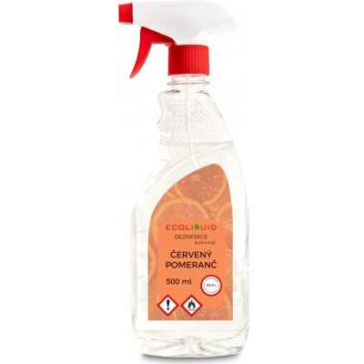 Ecoliquid Antiviral dezinfekce na ruce sprej červený pomeranč 500 ml