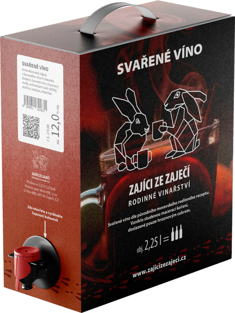 Víno VM Svařené víno Aromatizovaný vinný nápoj Červené víno 8,9% 2,25 l (karton)