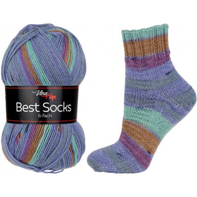 Vlna-hep Příze Best Socks 6-fach - ponožková - vlna Best Socks 6-fach: 6-fach - melír 7367