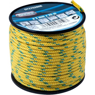 CONNEX PES pletené lano 16pramenné, 3 mm × 25 m, žlu./zel./modrá – Sleviste.cz
