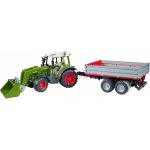 Bruder 2182 Traktor Fendt Vario 211 s čelním nakladačem a sklápěcím přívěsem – Zboží Mobilmania