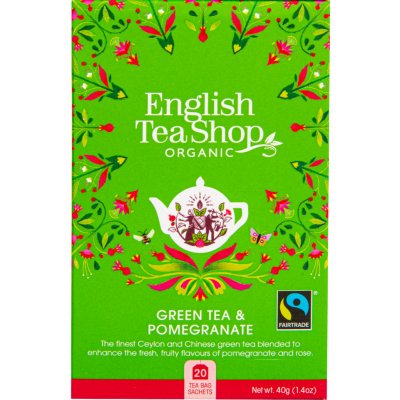English Tea Shop Čaj Zelený s granátovým jablkem 20 sáčků BIO 40 g – Zboží Mobilmania