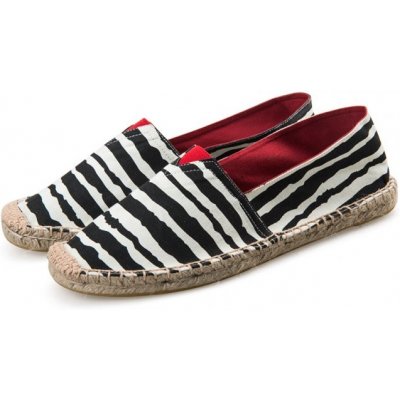 Big Stripes espadrilky textilní boty černo bílá – Zboží Mobilmania