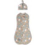 Sleepee Zavinovačka First Step Swaddle s čepičkou Vintage Animals Sky Blue – Zboží Mobilmania