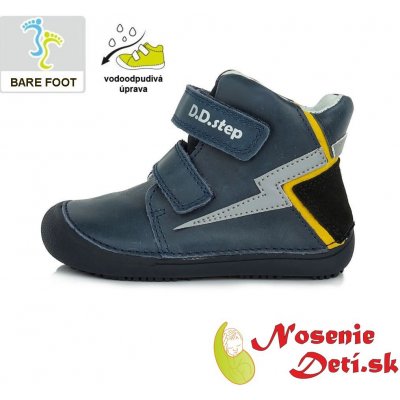 D.D.Step Barefoot chlapecká kotníková obuv celoroční boty modré Blesk