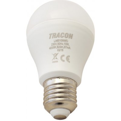 Tracon electric LED žárovka koule E27 10W stmívatelná teplá bílá