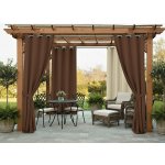 MyBestHome Venkovní zahradní závěs s kroužky MONTANA 155x220 cm hnědá – Zboží Dáma