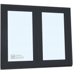 KNIPPING Plastové okno - 70 AD, 1500x1200 mm, O+OS klapačka, antracit Barva, imitace: antracit/bílá (jednostranně) – Zboží Mobilmania