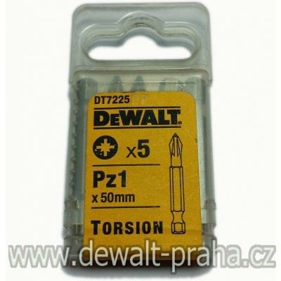 Křížový šroubovací nástavec Torsion Pozidrive Pz1 50 mm 5ks DeWALT DT7225