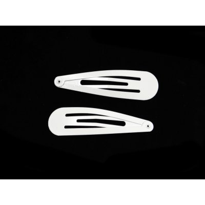 Kovové barevné sponky 2 ks bílá – Zboží Mobilmania