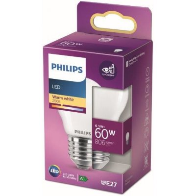Philips 8718699762858 LED žárovka 1x6,5W E27 806lm 2700K teplá bílá, matná bílá, EyeComfort