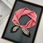 Hedvábný šátek růžový se zdobeným okrajem – Zboží Dáma