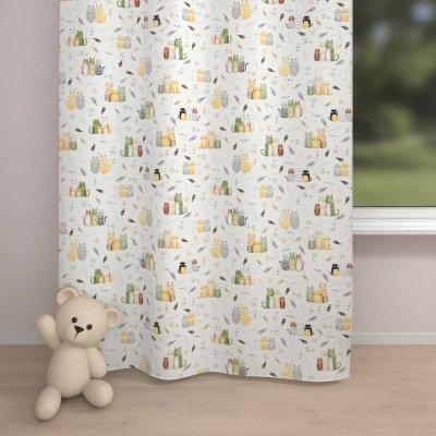 Biante Dětský bavlněný závěs Sandra SA-652 Kočičí svět zeleno-žlutý na bílém 150x190 cm – Hledejceny.cz