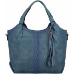 Módní dámská koženková kabelka Marisa modrá – Zboží Mobilmania