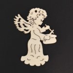AMADEA Dřevěná ozdoba anděl s bubínkem 9 cm – Hledejceny.cz