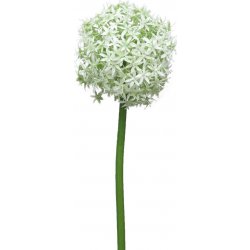 Umělá květina, Česnek okrasný - Allium x3 zelená s trávou 82 cmbilá /zelená pruměr 14cm