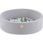 Plush Nest suchý bazén kulatý bavlna světle šedý 90 x 30 cm + 200 míčků – Hledejceny.cz