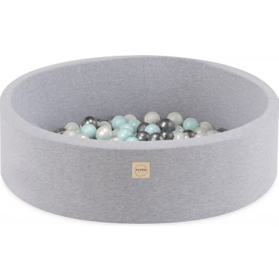 Plush Nest suchý bazén kulatý bavlna světle šedý 90 x 30 cm + 200 míčků – Hledejceny.cz