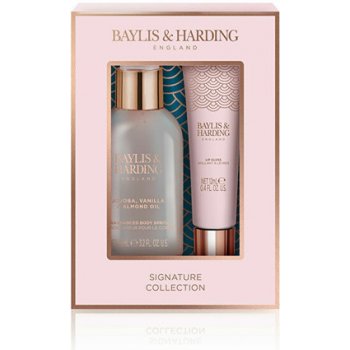 Baylis & Harding Jojoba, Vanilla & Almond Oil Signature Collection tělový spray Jojoba, Vanilla & Almond Oil 95 ml + lesk na rty 12 ml dárková sada