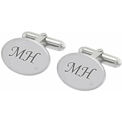 Eppi stříbrné manžetové knoflíčky s gravírem a diamanty Hadar – Hledejceny.cz