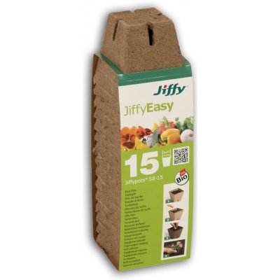 Jiffy Products Rašelinový květináč hranatý Jiffypot S8-15 8 x 8 cm balení 15 kusů