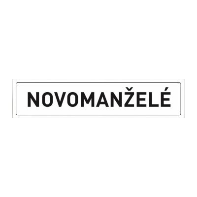 Svatba-eshop Svatební cedulka SPZ Novomanželé - SPZ na svatební auto – Zboží Dáma