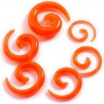 Šperky4U roztahovák do ucha spirála průhledná oranžová EP1022-05 – Zboží Dáma