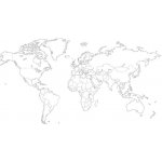 Magnetická mapa Světa, ilustrovaná, slepá (samolepící feretická fólie) 113 x 66 cm