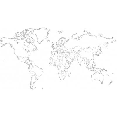 Magnetická mapa Světa, ilustrovaná, slepá (samolepící feretická fólie) 113 x 66 cm – Zboží Dáma